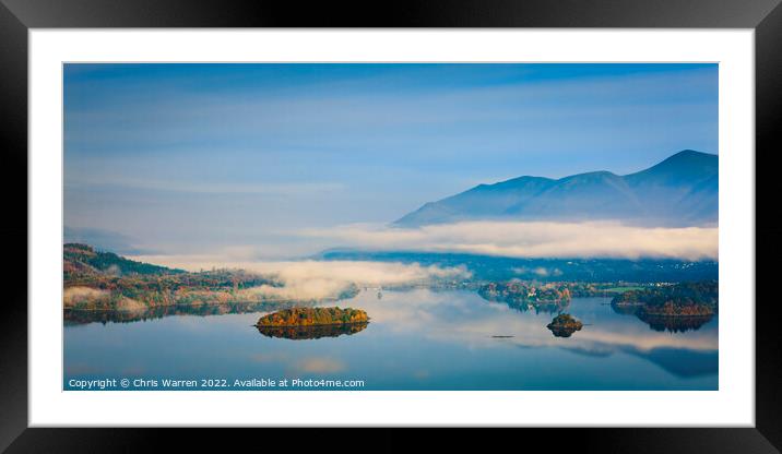 Surprise View in the mist Derwent Water Lake Distr Framed Mounted Print by Chris Warren