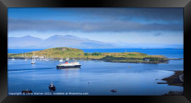 Ferry leaving Oban Argyll and Bute Scotland  Framed Print by Chris Warren