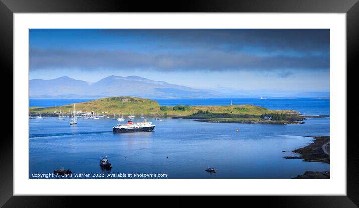 Ferry leaving Oban Argyll and Bute Scotland  Framed Mounted Print by Chris Warren