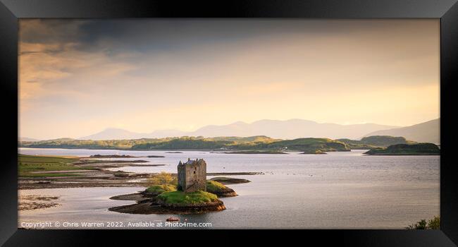 Castle Stalker Loch Linnhe bay Scotland Framed Print by Chris Warren