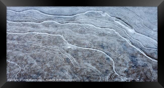 Frozen ice pattern at Loch Tulla Highland Scotland Framed Print by Chris Warren