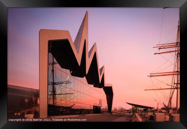 Reflection at Riverside Museum Glasgow Scotland  Framed Print by Chris Warren