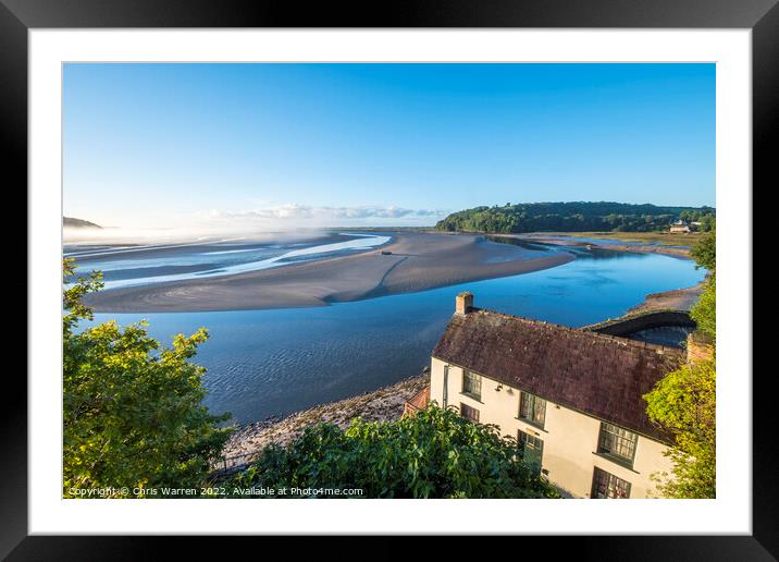 Dylan Thomas Boathouse over looking Laugharne Framed Mounted Print by Chris Warren