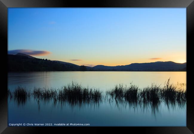 Sunset over Llyn Tegid Bala Lake Snowdonia Wales Framed Print by Chris Warren