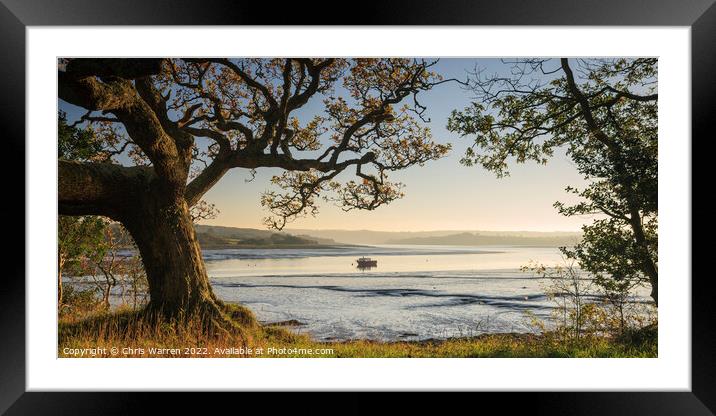 River Daugleddau Lawrenny Pembrokeshire Wales Framed Mounted Print by Chris Warren