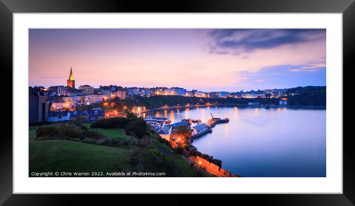 Tenby Harbour & North beach  Framed Mounted Print by Chris Warren