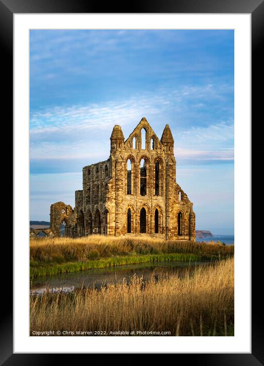 Whitby Abbey North Yorkshire early morning light Framed Mounted Print by Chris Warren