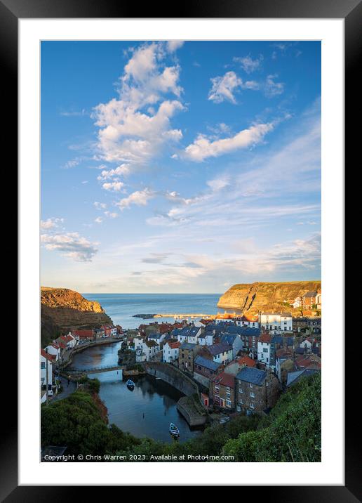 Staithes Harbour North Yorkshire evening light Framed Mounted Print by Chris Warren