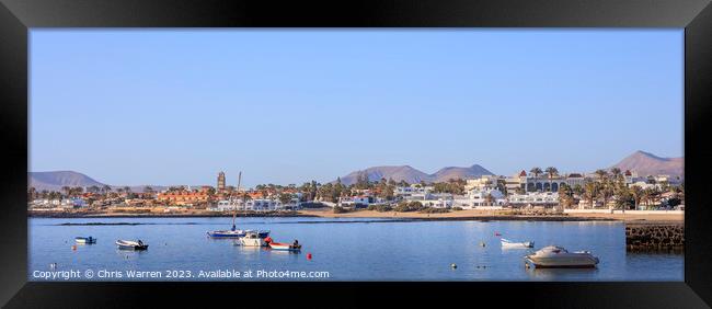 View across the bay Corralejo Fuerteventura Framed Print by Chris Warren