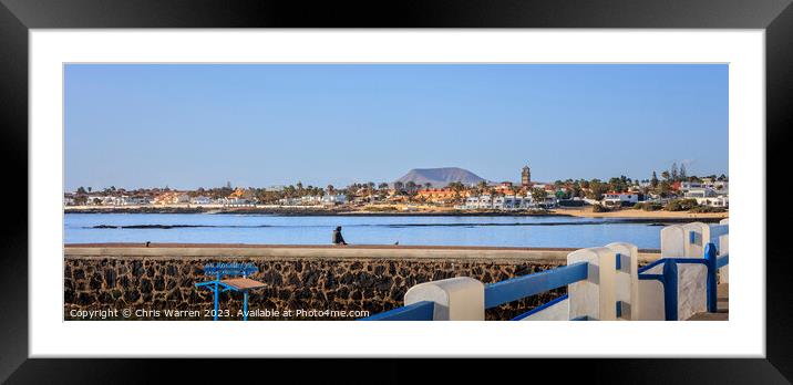 View across the bay Corralejo Fuerteventura Framed Mounted Print by Chris Warren