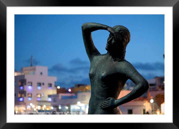 Monument on Quayside Fuerteventura Spain  Framed Mounted Print by Chris Warren