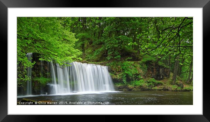 Scwd Ddwli waterfalls in the Neath Valley Wales Framed Mounted Print by Chris Warren