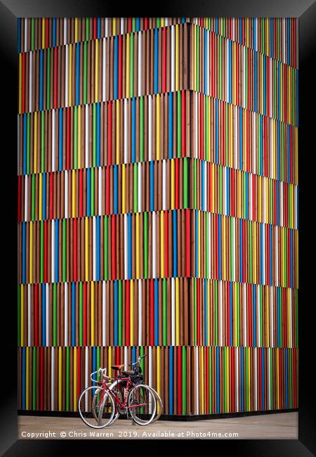 Coloured Pattern in Wooden Cladding in Leeds Framed Print by Chris Warren