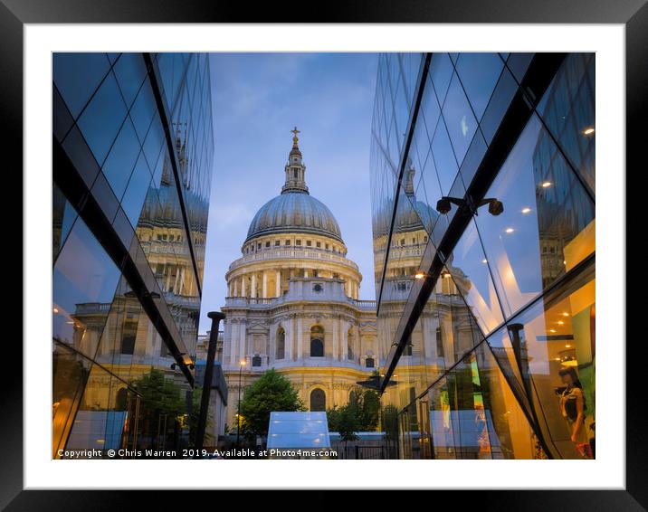 St Paul's Cathedral London England  Framed Mounted Print by Chris Warren