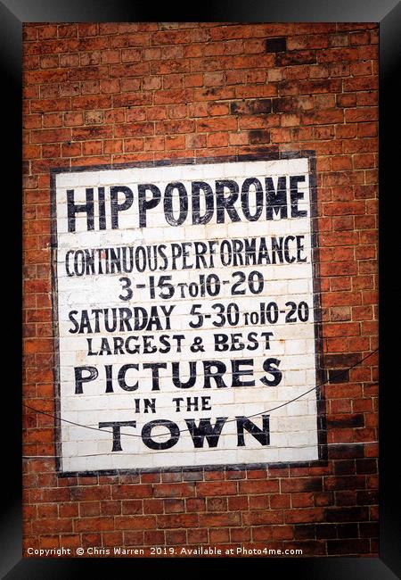 Hippodrome sign Kettering Northamptonshire  Framed Print by Chris Warren