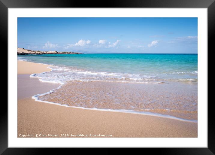 Waves on the shoreline Fuerteventura Framed Mounted Print by Chris Warren