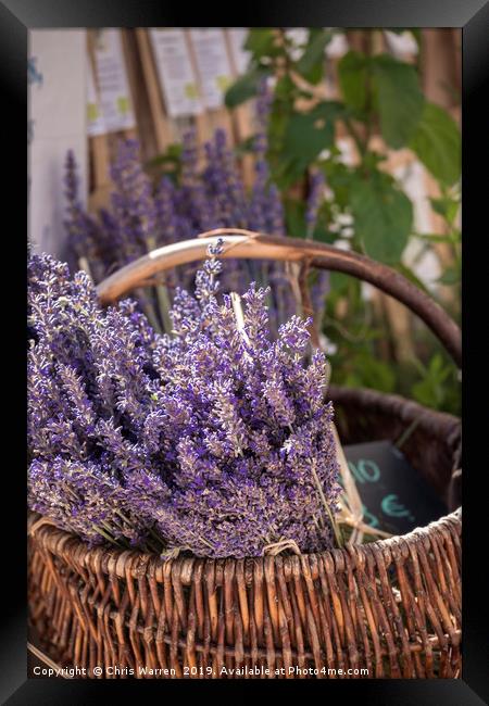 A basket of lavender Framed Print by Chris Warren