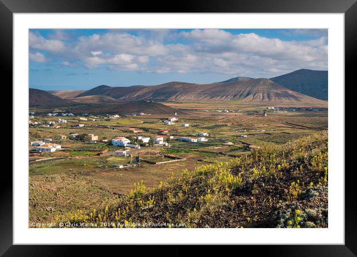 Across the valley Villa Verde Fuerteventura Framed Mounted Print by Chris Warren