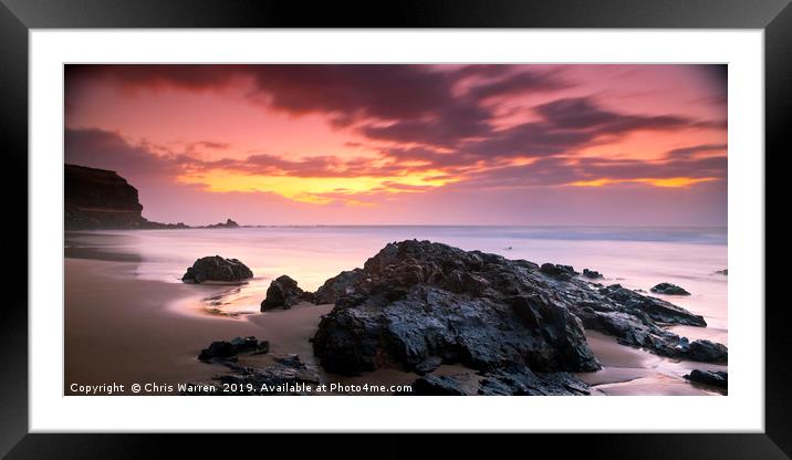 Sunset over the sea on Fuerteventura  Framed Mounted Print by Chris Warren