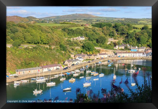 Lower Town Fishguard Harbour Pembrokeshire Wales Framed Print by Chris Warren