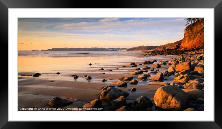 Amroth beach Pembrokeshire  Framed Mounted Print by Chris Warren
