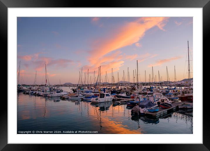 Evening light on the Marina Framed Mounted Print by Chris Warren
