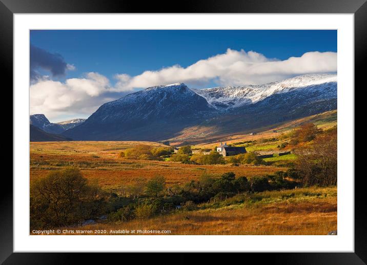 Ogwen Valley in Autumn Framed Mounted Print by Chris Warren