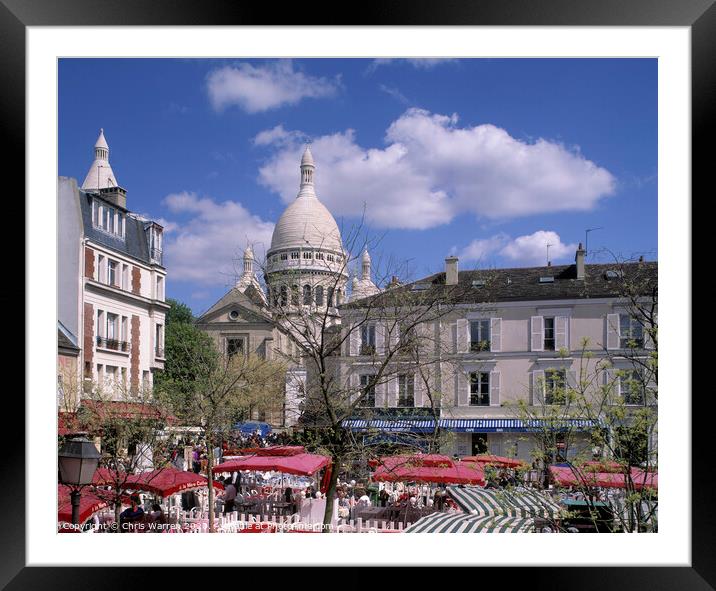 Sacre Coeur  & Place du Tertre Paris Framed Mounted Print by Chris Warren