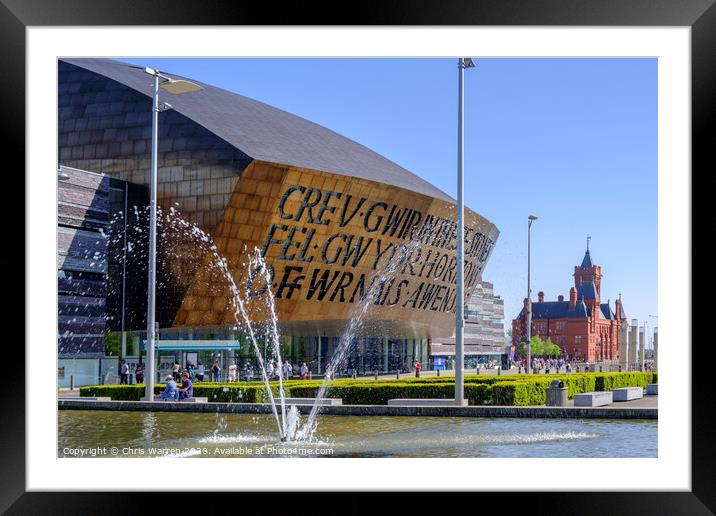 Millennium Centre  Cardiff  Framed Mounted Print by Chris Warren