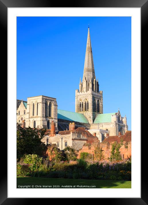 Bishops Palace Gardens and Chichester Cathedral Framed Mounted Print by Chris Warren