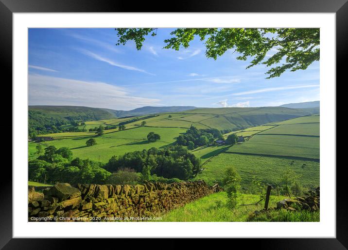 Hayfield High Peak Derbyshire Framed Mounted Print by Chris Warren