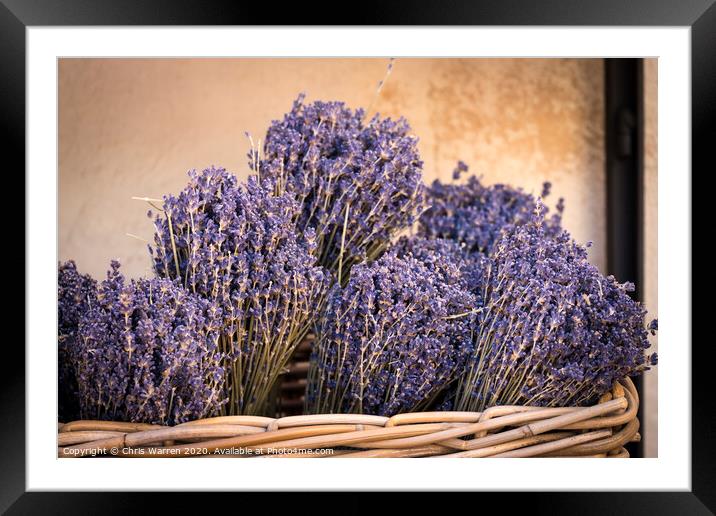 Basket of Lavender Framed Mounted Print by Chris Warren