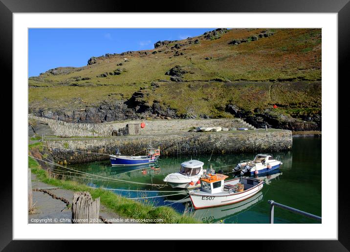 The harbour at Boscastle Plymouth Cornwall England Framed Mounted Print by Chris Warren