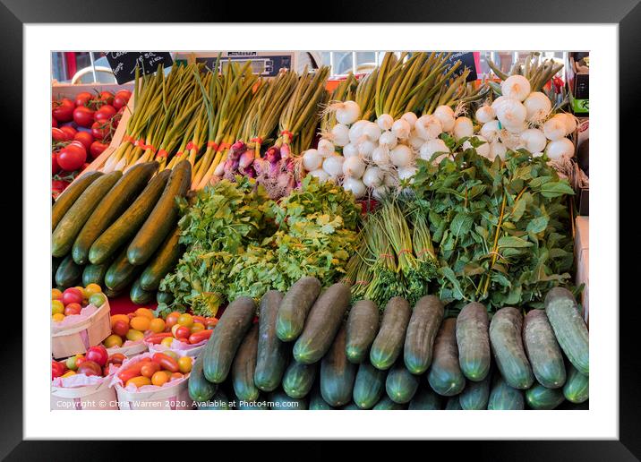 Vegetables Market Stalls L'isle sur la Sorgue Avig Framed Mounted Print by Chris Warren
