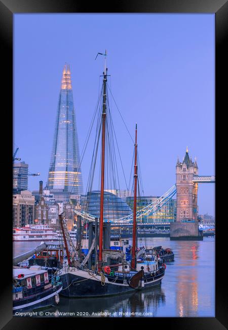 Tower Bridge and The Shard River Thames London  Framed Print by Chris Warren