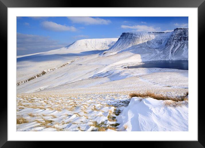 Snow on the Brecon Beacons Wales Framed Mounted Print by Chris Warren