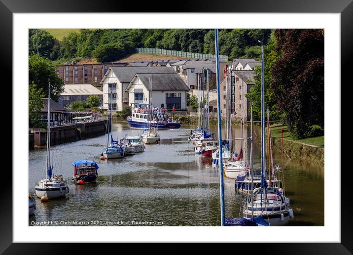 Boats on the River Dart Totnes Devon England Framed Mounted Print by Chris Warren