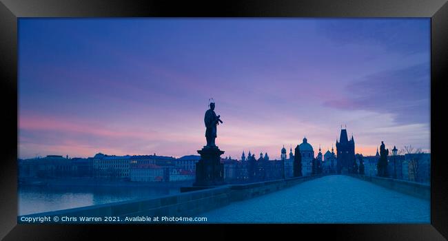 Charles Bridge Prague Czech Republic at dawn Framed Print by Chris Warren