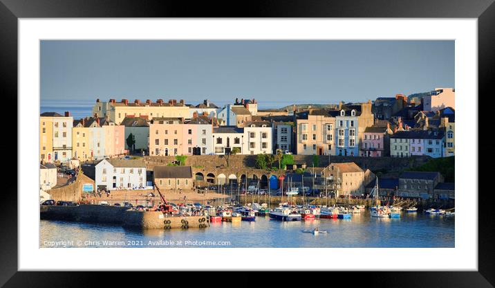 Tenby Harbour Tenby Pembrokeshire Wales Framed Mounted Print by Chris Warren