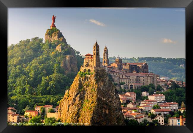 Over view of Le Puy en Velay Framed Print by Chris Warren