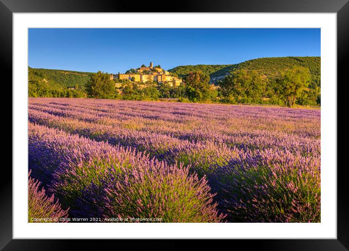 Lavender fields near Banon Provence France Framed Mounted Print by Chris Warren