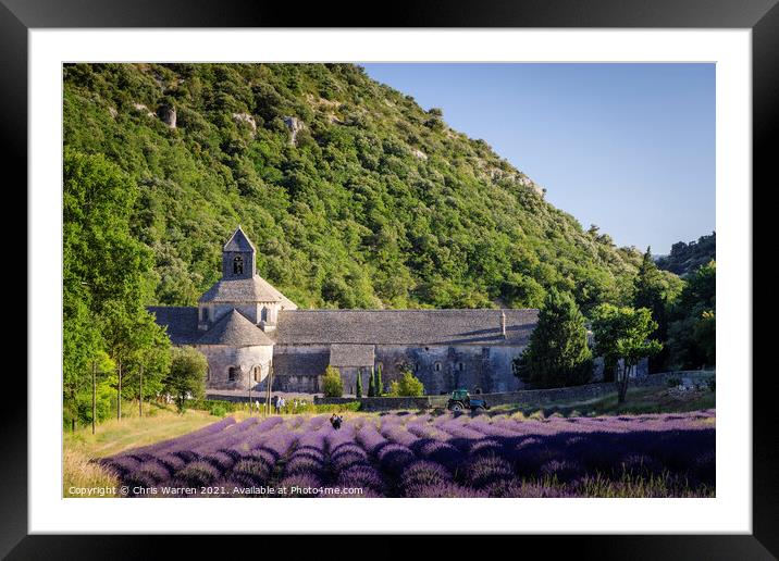 Senanque Abbey with lavender fields Provence Franc Framed Mounted Print by Chris Warren