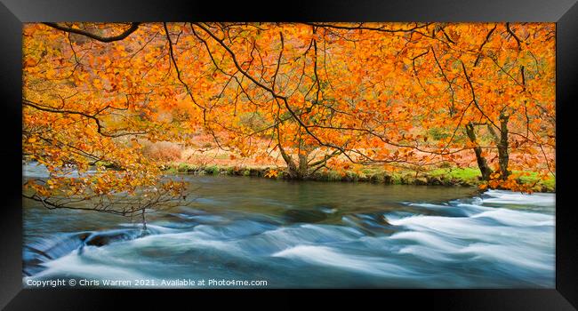 Autumn colours at Afon Glaslyn Beddgelert Framed Print by Chris Warren