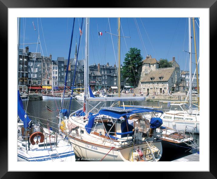 Boats moored at Honfleur Normandy France Framed Mounted Print by Chris Warren