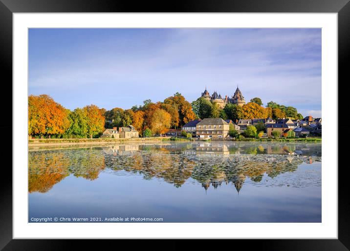 Autumn colours at Chateau de Combourg Brittany Framed Mounted Print by Chris Warren