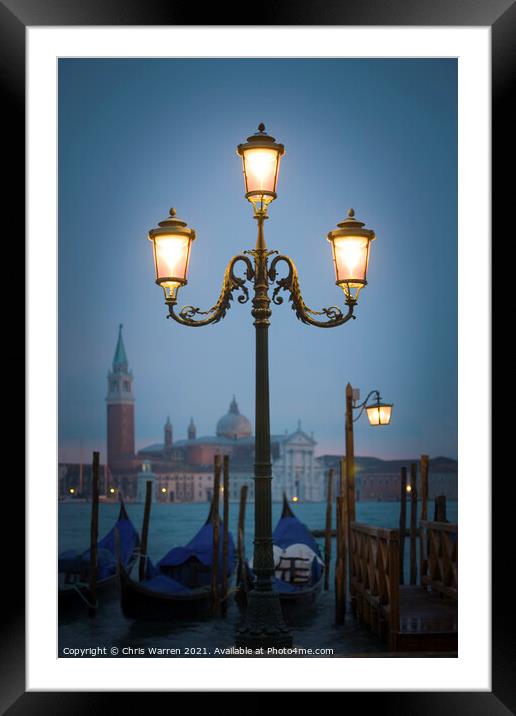 San Giorgio Maggiore from St Marks Square Venice t Framed Mounted Print by Chris Warren