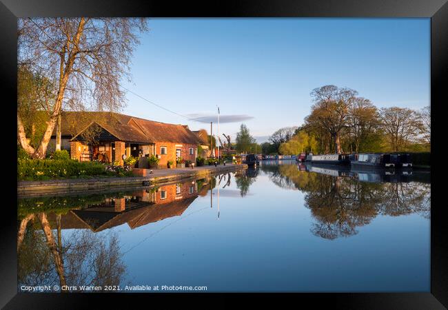 Thrupp canal basin on the Oxford Canal Oxfordshire Framed Print by Chris Warren