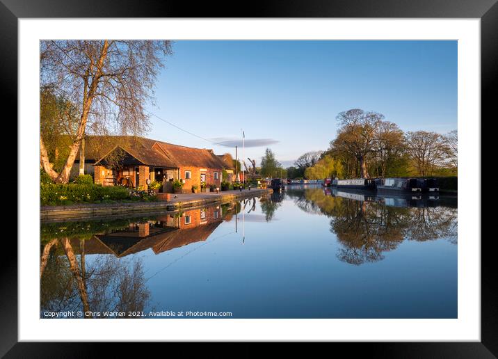 Thrupp canal basin on the Oxford Canal Oxfordshire Framed Mounted Print by Chris Warren