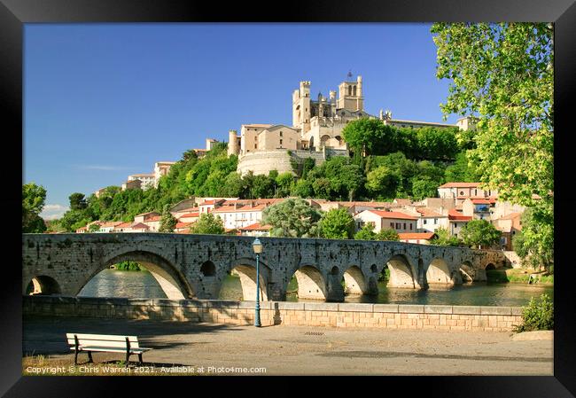 Pont Vieux and River Orb Beziers France Framed Print by Chris Warren