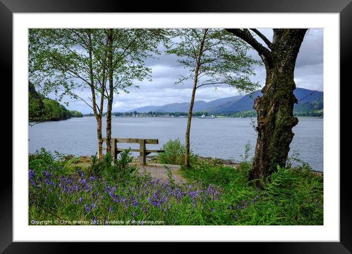 Bluebells at Loch Linnhe Scotland Framed Mounted Print by Chris Warren